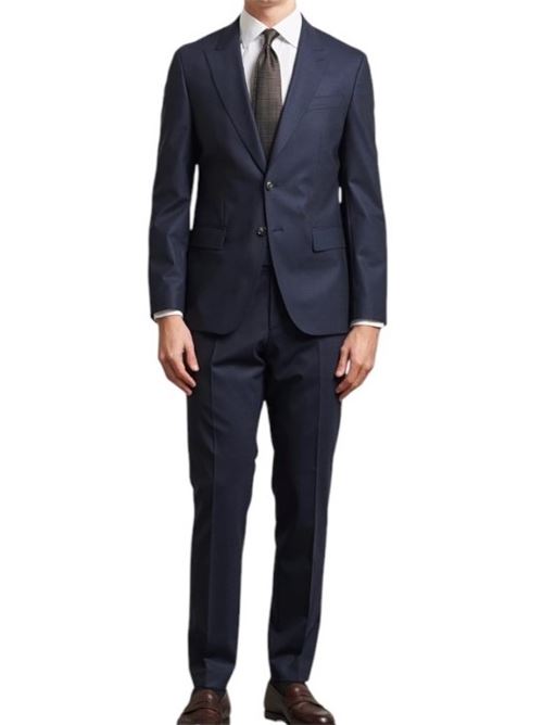 Slim fit suit in wool blend with micro pattern BOSS | 50534913 H-HUGE-2PCS-PEAK-242.404